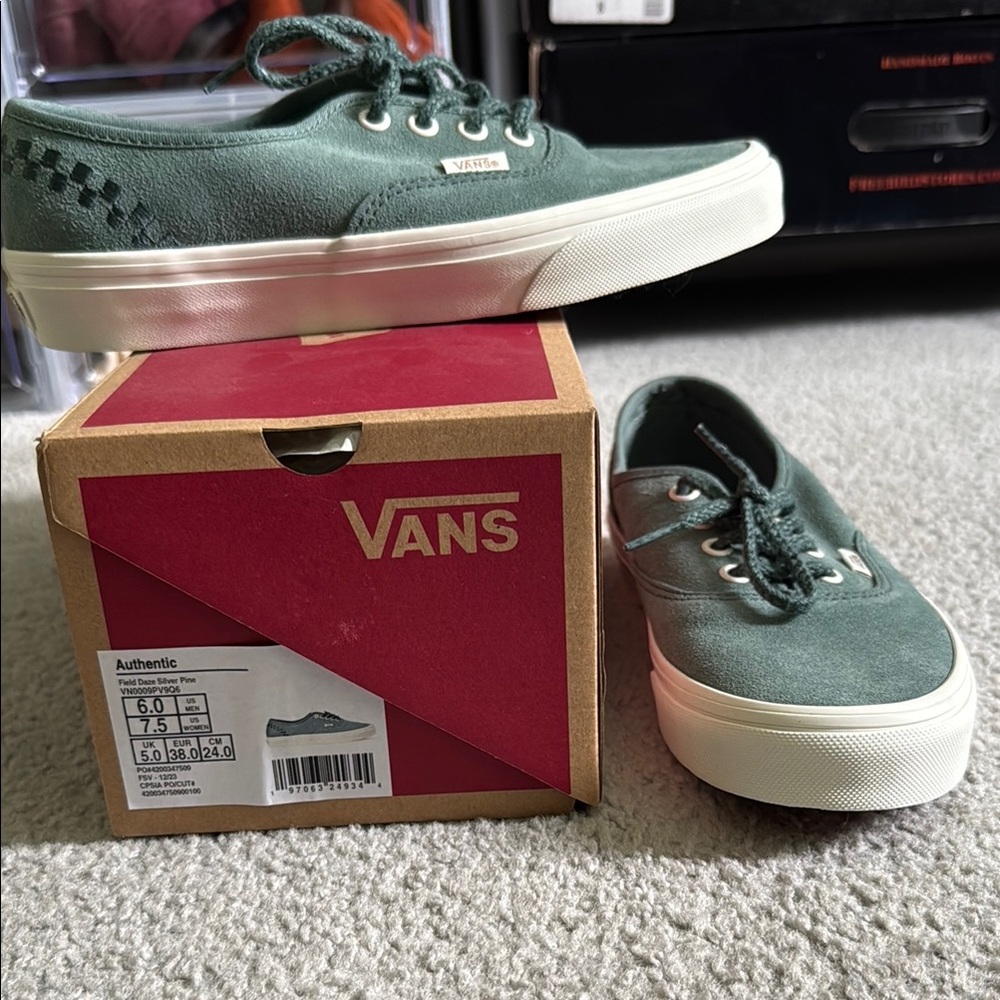 Vans Field Daze Silver Pine Shoes | Sz 7.5 Womens/6.0 Men